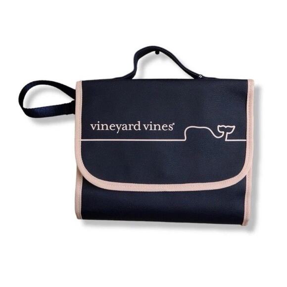 Vineyard Vines Changing Pad Navy Pink fold up travel pack bag carry Whale Line - Picture 1 of 8